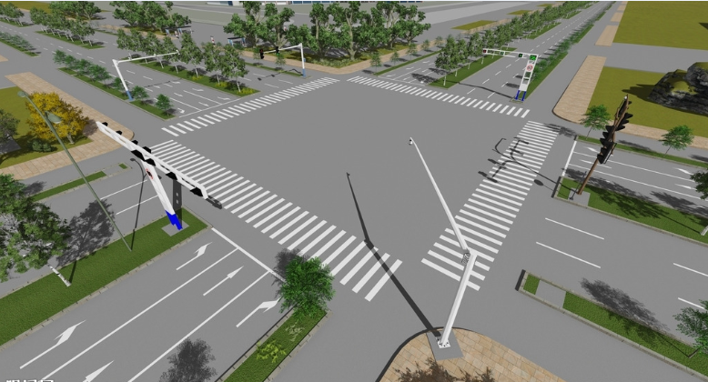 红绿灯绿化交通警察